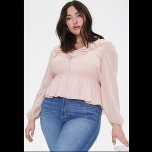 Forever 21 Ruffled Chiffon Top NWT
